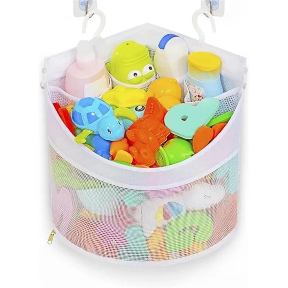 Baby Bath Toy Organizer, Quick Drying&Mould Proof, Corner Hang-Suspension Holder